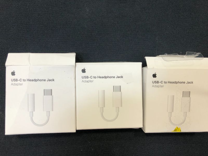 Photo 3 of Apple USB-C to 3.5mm Headphone Jack Adapter - MU7E2AM/A 3pack