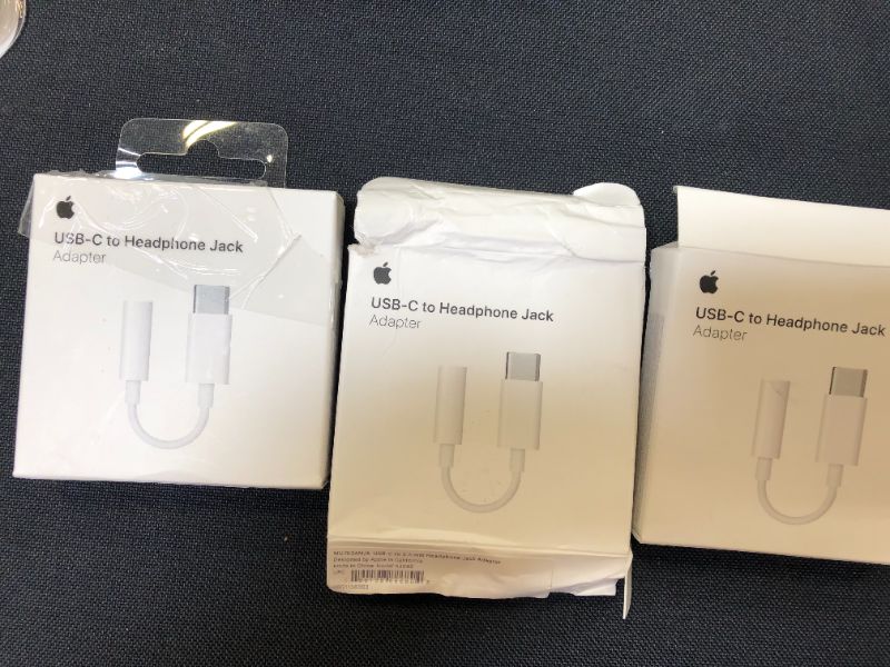 Photo 1 of Apple USB-C to 3.5mm Headphone Jack Adapter - MU7E2AM/A 3pack