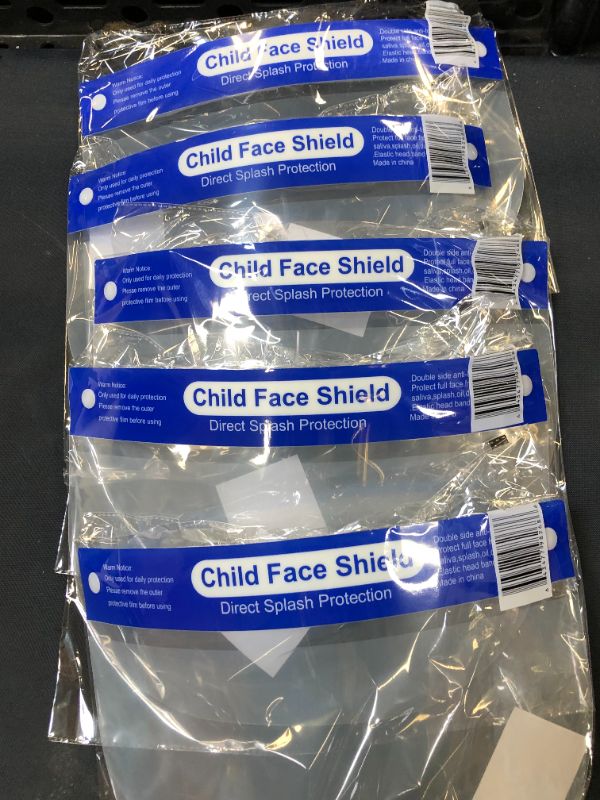 Photo 3 of 5 Pack Kids Face Shield, Safety Children Face Shield, Transparent Anti-Fog Face Mask with Clear Visor, Face and Eye Protection, Vacuum Packaged (Blue)
