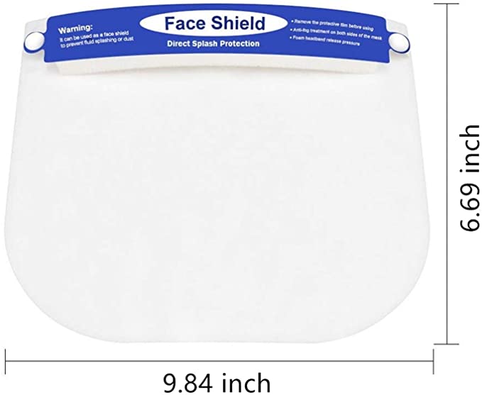 Photo 2 of 5 Pack Kids Face Shield, Safety Children Face Shield, Transparent Anti-Fog Face Mask with Clear Visor, Face and Eye Protection, Vacuum Packaged (Blue)
