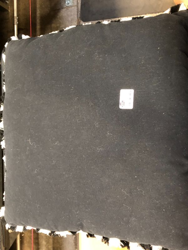 Photo 1 of Euro Fringed Jacquard Decorative Throw Pillow. Black - Opalhouse. size : 26 Inches (L), 26 Inches (W), 5 Inches thick