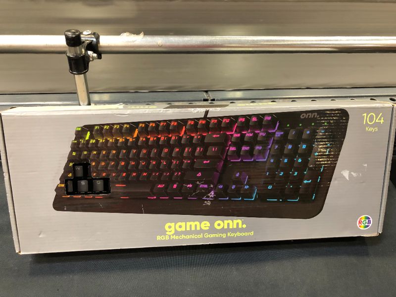 Photo 7 of ONN RGB Mechanical Gaming Keyboard 104 Keys With Magnetic Arm Rest