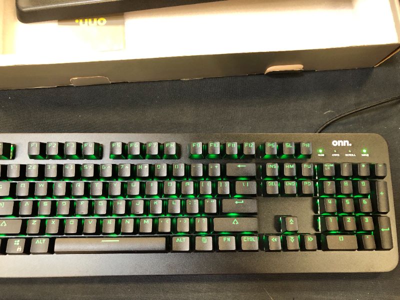 Photo 3 of ONN RGB Mechanical Gaming Keyboard 104 Keys With Magnetic Arm Rest