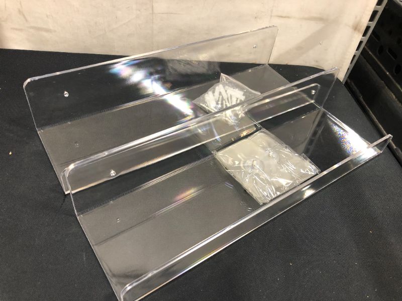 Photo 1 of 2 Clear Acrylic Floating Wall Ledge Shelf 14.5in x4in
