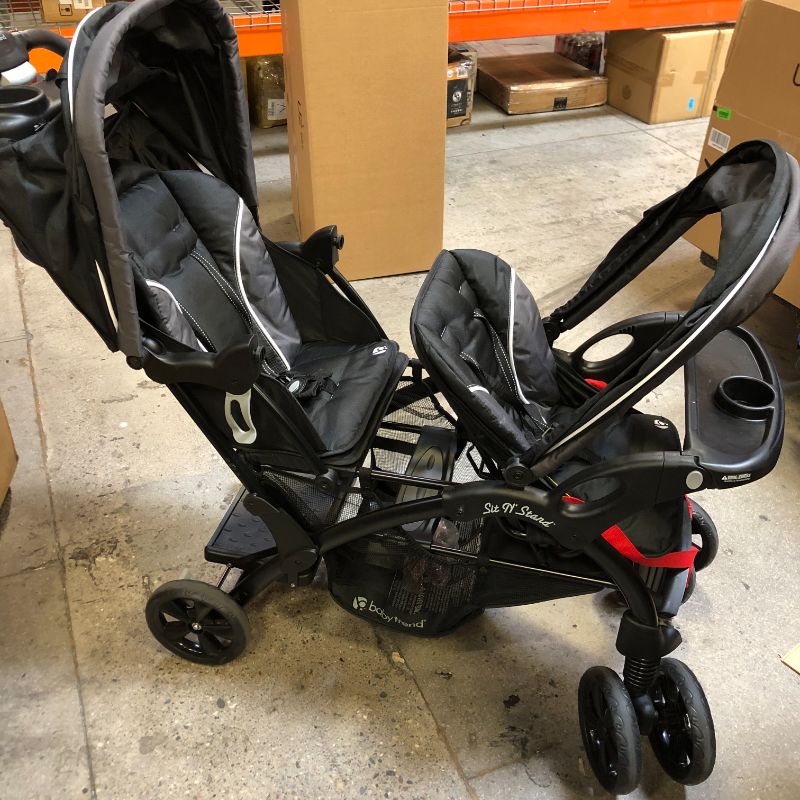 Photo 2 of Baby Trend Sit and Stand Double Stroller, Onyx
