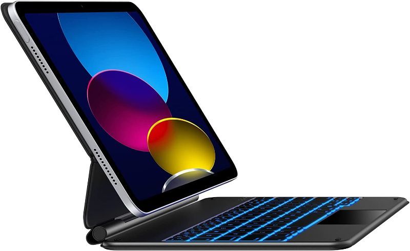 Photo 1 of TYPECASE EDGE KEYBOARD FOR IPAD 10TH GENERATION (10.9", 2022) - 10 COLORS BACKLIT, THIN, MULTI-TOUCH TRACKPAD, BT, MAGNETIC CLASP KEYBOARD CASE FOR IPAD 10TH GEN 10.9 - BLACK
