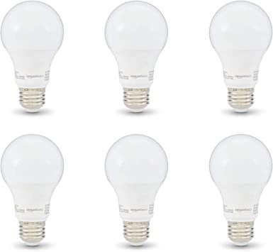 Photo 1 of Amazon Basics 40W Equivalent, Soft White, Non-Dimmable, 10,000 Hour Lifetime, A19 LED Light Bulb | 6-Pack