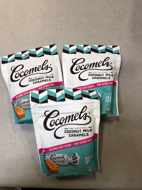 Photo 2 of 3 pack Cocomel Organic Coconut Milk Caramels Sea Salt, 3.5 oz best by 05/23
