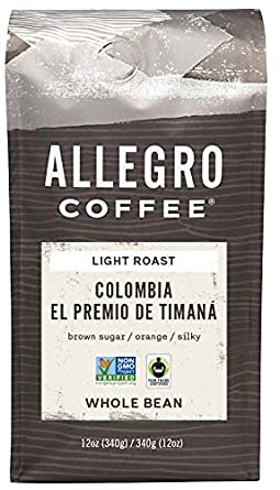 Photo 1 of 2 PACK Allegro Coffee, Coffee Colombia El Premio De Timana Whole Bean, 12 Ounce BEST BY 4/5/23