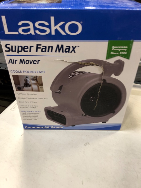 Photo 6 of Lasko Super Fan Max Air Mover for Janitorial Water Damage Restoration Stackable Carpet Dryer Floor Blower Fan, Grey