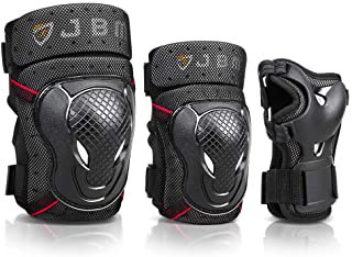 Photo 1 of JBM Youth BMX Bike Knee Pads and Elbow Pads with Wrist Guards Protective Gear Set for Biking, Riding, Cycling and Multi Sports Safety: Scooter, Skateboard, Bicycle (Black, Youth/Teens)
