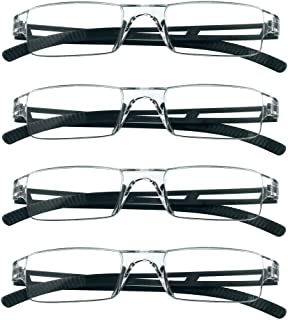 Photo 1 of 4 Pairs Reading Glasses, Blue Light Blocking Glasses, Computer Reading Glasses for Women and Men, Fashion Rectangle Eyewear Frame(4 Black, +3.50 Magnification)
4 Count (Pack of 1)