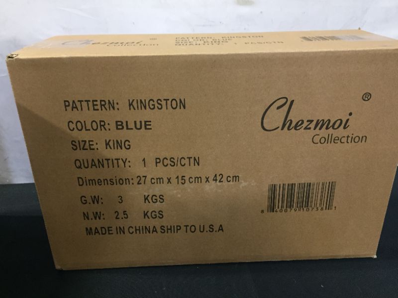 Photo 3 of Chezmoi Collection Kingston 3-Piece Oversized Bedspread Coverlet Set (King, Blue) FACTORY SEALED, BRAND NEW