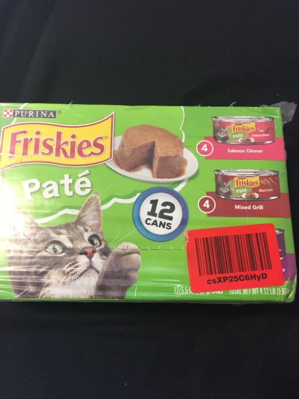 Photo 2 of Friskies Wet Cat Food, Classic Pate, 3-Flavor Variety Pack, 5.5-Ounce Can, Pack of 12 ---- EXP  12/2023