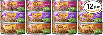 Photo 1 of Friskies Wet Cat Food, Classic Pate, 3-Flavor Variety Pack, 5.5-Ounce Can, Pack of 12 ---- EXP  12/2023