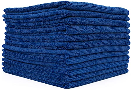 Photo 1 of The Rag Company - All-Purpose Microfiber Terry Cleaning Towels - Commercial Grade, Highly Absorbent, Lint-Free, Streak-Free, Kitchens, Bathrooms, Offices, 300gsm, 14in x 14in, Royal Blue (12-Pack)
