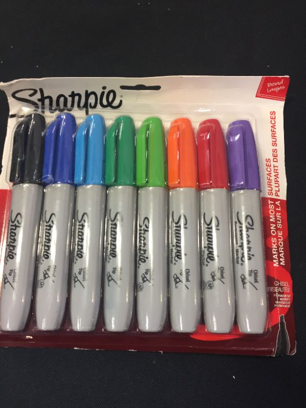 Photo 2 of Sharpie Permanent Markers | Chisel Tip Markers, Colors may vary
