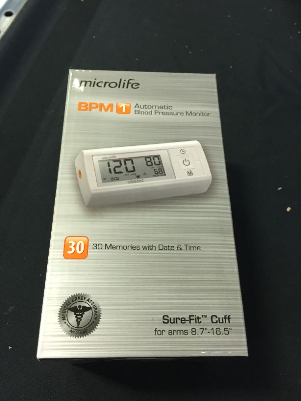 Photo 3 of Microlife BPM1 Automatic Blood Pressure Monitor, Upper Arm Cuff, Digital Blood Pressure Machine, Stores Up To 30 Readings --- FACTORY SEALED 
