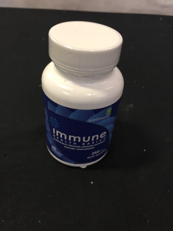 Photo 1 of Immune Health Basics - Wellmune Beta Glucan Supplement - 250 Milligrams - 60 Count Vegetarian Capsules - Immunity Support Booster ---- EXP 04/2026
