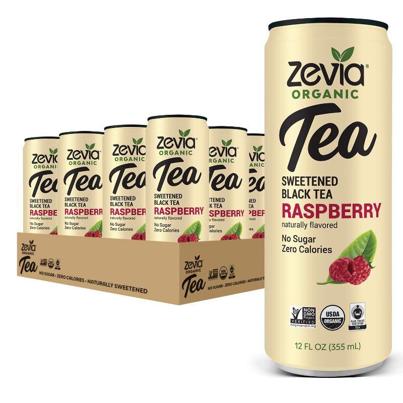 Photo 1 of Zevia Organic Sugar Free Iced Tea, Tea Time Variety Pack, 12 Ounce Cans (Pack of 12)
