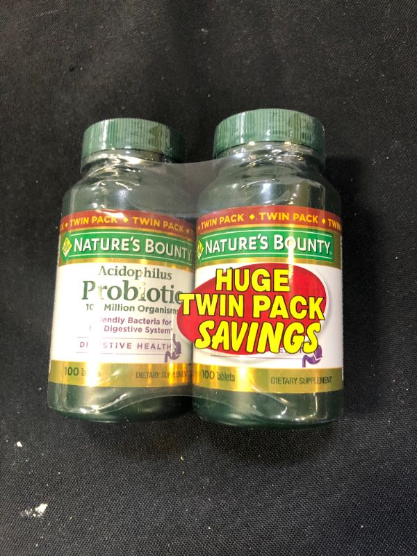 Photo 1 of Acidophilus Probiotic by Nature's Bounty, Dietary Supplement, For Digestive Health, Twin Pack, 200 Tablets EXP 11/22
