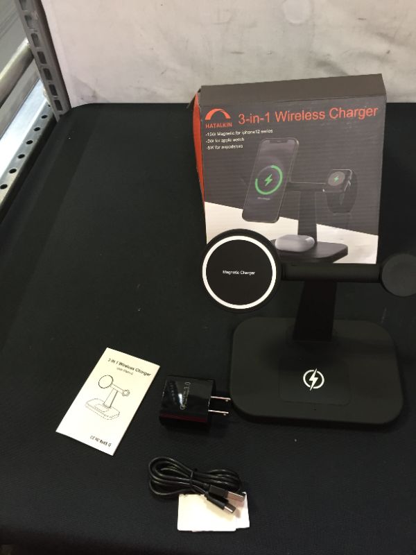 Photo 2 of HATALKIN 3 IN 1 WIRELESS CHARGER FACTORY SEALED OPEN FOR PICTURES