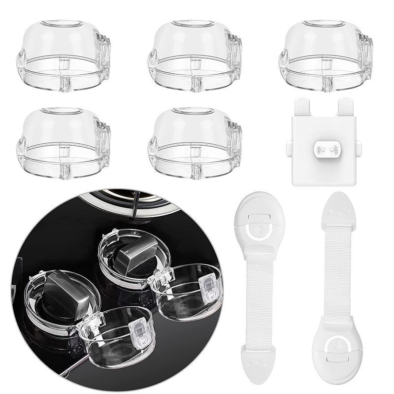 Photo 1 of Lictin Children's Kitchen Safety Protection Set, 8PCS, Stove Cover, Safety Lock, Strap Locks
