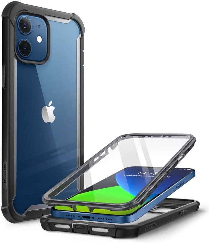 Photo 1 of i-Blason Ares Series Designed for iPhone 12 Mini Case (2020), Dual Layer Rugged Clear Bumper Case with Built-in Screen Protector (Black)
5 PACK