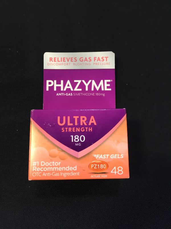 Photo 2 of Phazyme Ultra Strength Gas & Bloating Relief, Works in Minutes, 48 Fast Gels
48 Count (Pack of 1)  EXP SEPT 2022