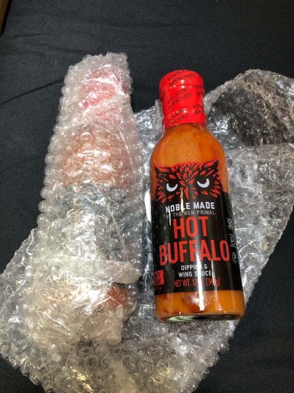 Photo 2 of 2 PACK - Noble Made by The New Primal, Hot Buffalo Dipping & Wing Sauce, Whole30 Approved, Paleo, Keto, Vegan, Gluten and Dairy Free, Sugar and Soy Free, Low Carb and Calorie, Spicy Flavor, 12 Oz Glass Bottle  EXP JUNE 2022