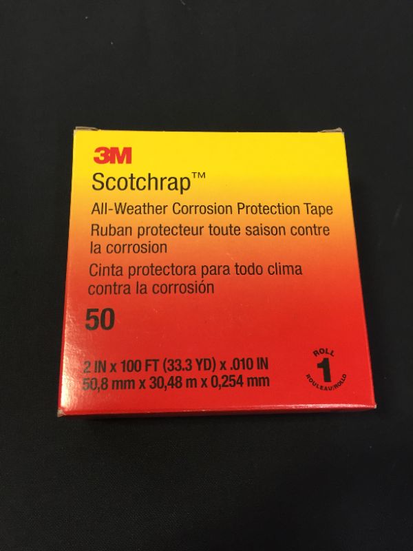 Photo 2 of 3M 50-UNPRINTED-2X100FT-BOX Premium Grade All-Weather Corrosion Protection Tape 2 Inch x 100 ft x 10 mil Vinyl Backing Black Scotchrap
