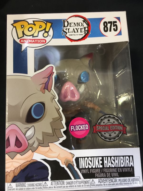 Photo 2 of Funko Pop Animation: Demon Slayer - Inosuke Exclusive STICKER ON BOX