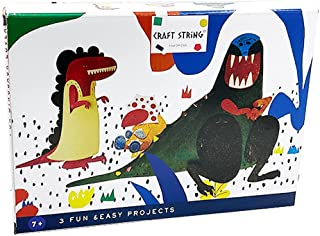 Photo 1 of Craftstring-My First Dinosaur Sewing Kit-Learn to Sew DIY Craft Kit for Kids, Beginner and Dinosaur Lover, All in one, Includes 3 Big Projects MINOR DAMAGES TO PACKAGING 
