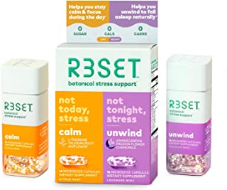 Photo 1 of R3SET Day & Night Combo Pack, Calm & Unwind & Sleep Support Supplements, 28 Veg Capsules
EXP JUNE 2022