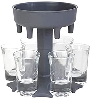 Photo 1 of 6 Shot Glass Dispenser and Holder, Bar Shot Dispenser, Cocktail Dispenser, Multiple 6 Shot Dispenser For Filling Liquids, Carrier Liquor Dispenser Drinking Tool (Gray)
