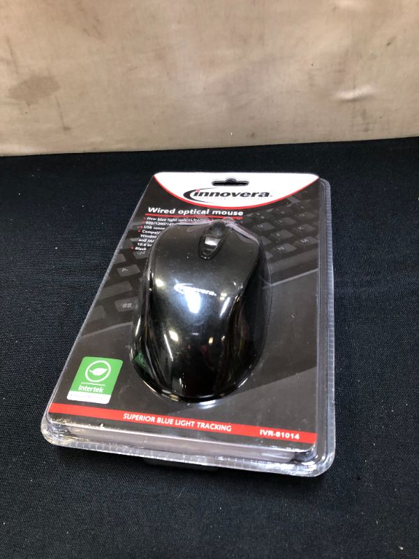 Photo 2 of Innovera IVR61014 Full-Size USB 2.0 Right Hand Wired Optical Mouse - Black
