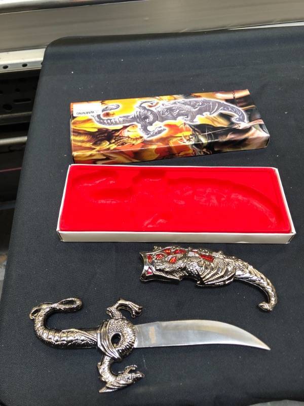 Photo 2 of  10" Fantasy dragon dagger with gift box (red fitting)
