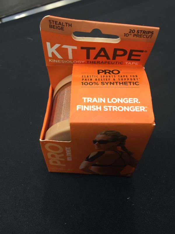 Photo 2 of  KT Tape - Elastic Pro Sports Tape, Precut Strips, Stealth Beige 20 Ct.