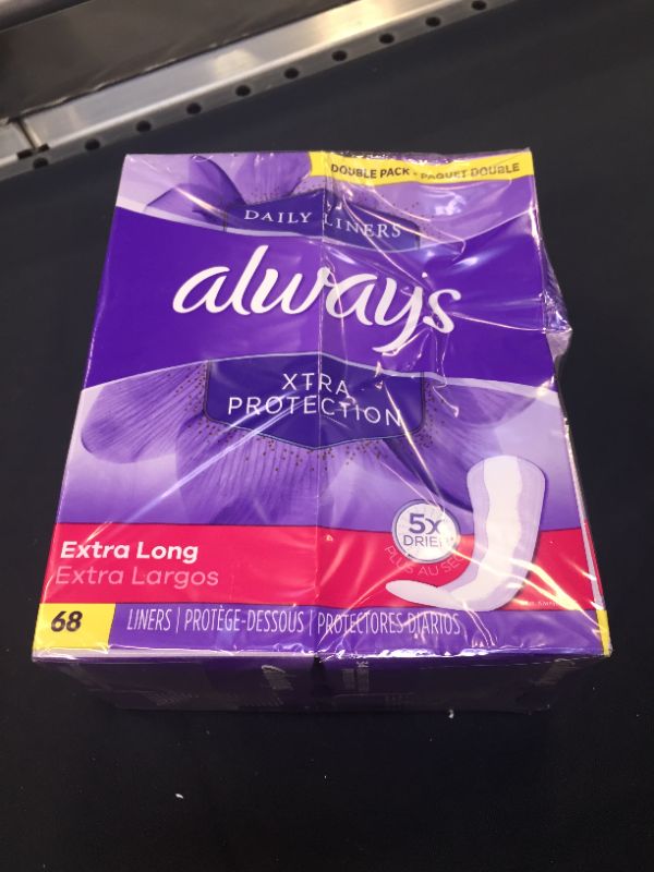 Photo 2 of Always Xtra Protection Extra Long Daily Liners 68 Count (2 Packs of 34)