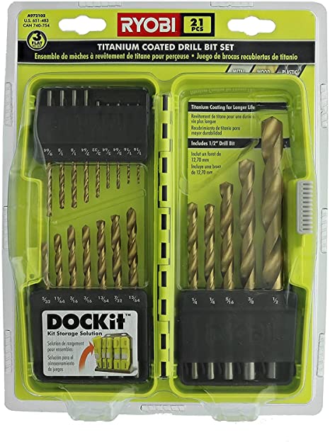 Photo 1 of  Ryobi Titanium Coated Drill Bit Set 21-Piece A972102