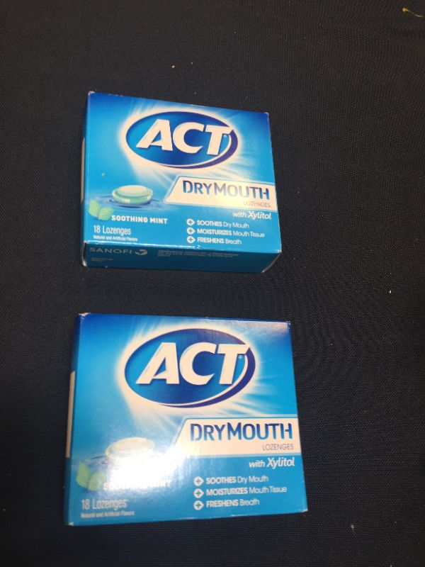 Photo 2 of  ACT Total Care Dry Mouth Lozenges, 18 Count ( 2 pack ) ( no expiration date found ) 