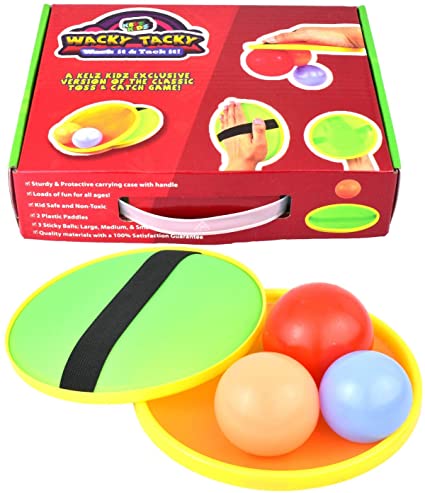 Photo 1 of KELZ KIDZ Premium Exclusive Wacky Tacky Toss and Catch Sticky Balls and Paddle Toy- Great Backyard or Beach Game!
