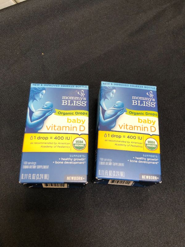 Photo 2 of Mommy's Bliss Organic Drops No Artificial Color, Vitamin D, 0.11 Fl Oz - 2 PCK
EXP 02/2023