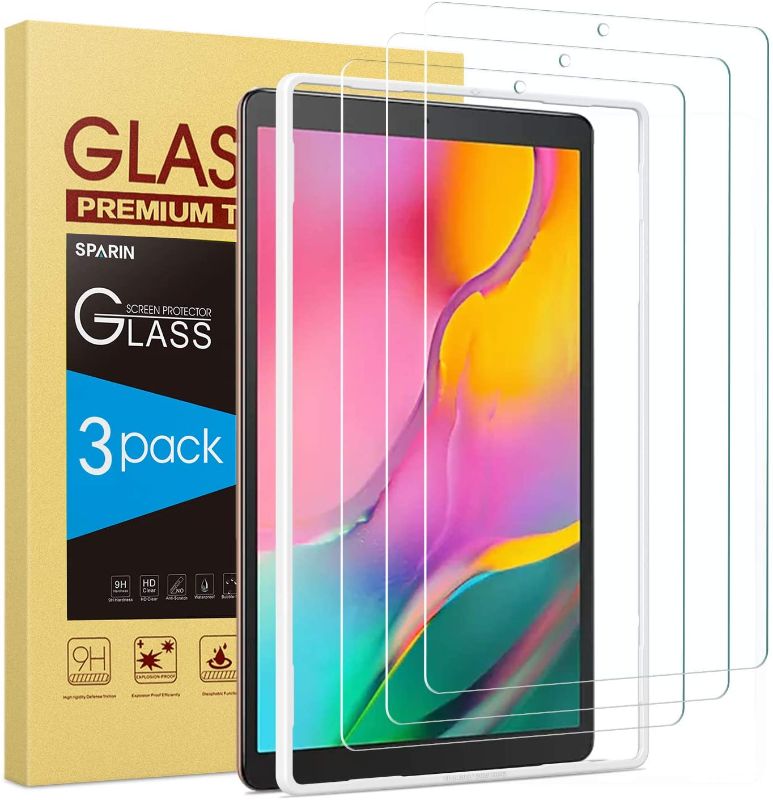 Photo 1 of [3 Pack] SPARIN Screen Protector Compatible with Galaxy Tab A 10.1 2019 9H Hardness Tempered Glass Easy Installation High Definition
