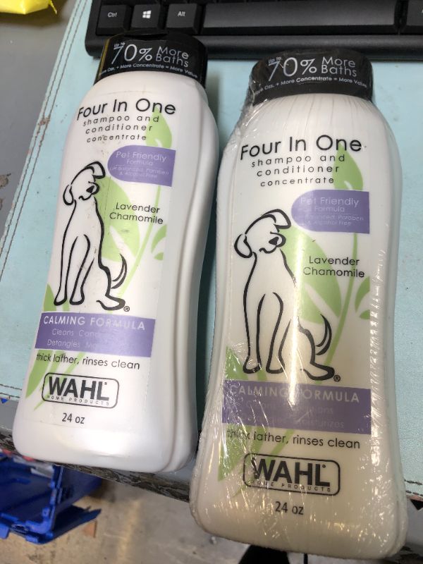 Photo 2 of 2 PACK - Wahl 4-in-1 Calming Pet Shampoo – Cleans, Conditions, Detangles, & Moisturizes with Lavender Chamomile - 24 Oz