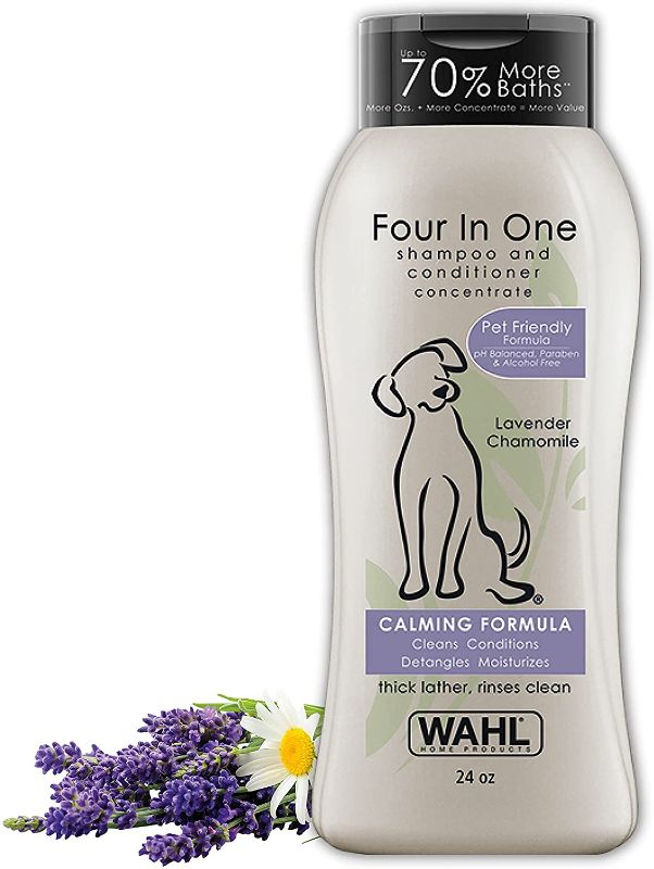 Photo 1 of 2 PACK - Wahl 4-in-1 Calming Pet Shampoo – Cleans, Conditions, Detangles, & Moisturizes with Lavender Chamomile - 24 Oz