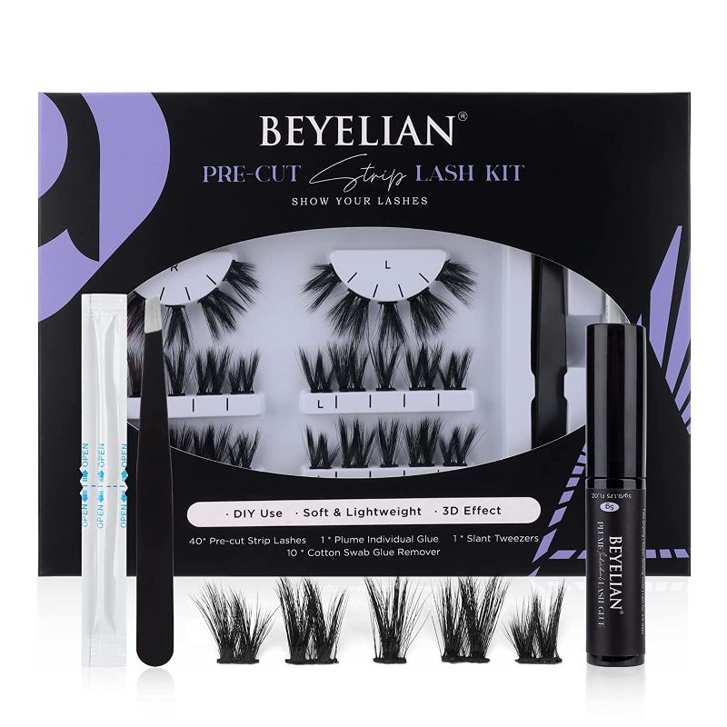 Photo 1 of DIY Eyelash Extension kit,Clusters Lashes Extension with Cluster Lash Glue Natural Individual Eyelashes Reusable Faux Mink Cluster Lash Extensions Kit 40 PCS by BEYELIAN 03 - 3 PACK 
