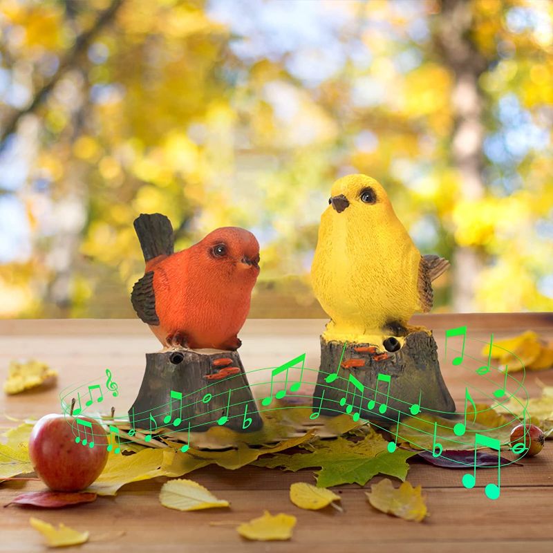 Photo 1 of 2Pcs Bird Garden Decor Statue, Outdoor Decoration for Outside Yard Patio Lawn is Gardening Gifts for mom
