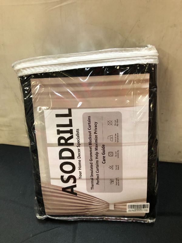 Photo 2 of ASODRILL Blackout Curtains & Drapes Thermal Insulated with Grommet Darkening Window Curtains for Bedroom/ Living Room (Black, 52''X 84'', 2 Panels)
