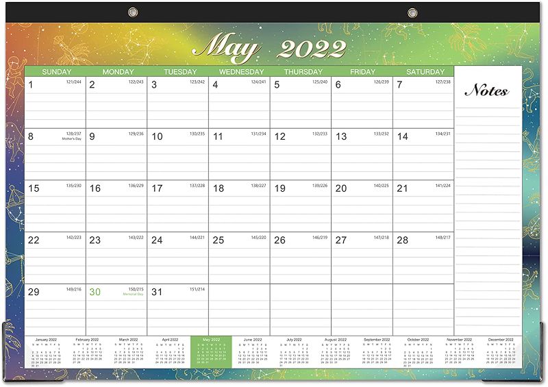 Photo 1 of Desk Calendar 2022 - July 2022 - Jun 2023, Desk Calendar 2022-2023 with Transparent Protector Corner, Standard, 17" x 12", Thick Paper, Large Blocks, Red & Blue, Desk Calendar for Organization, Tear off the front of 6 is July 2022 new beginning
- 2 PACK  